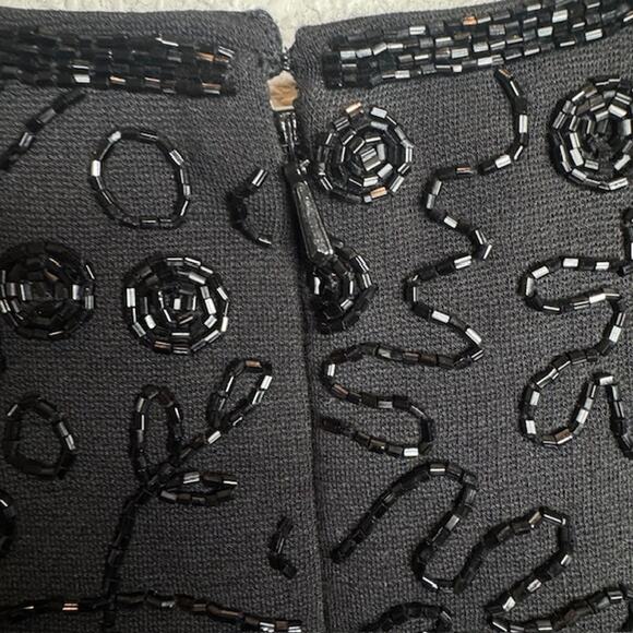 Elevated Luxurious Black Beaded Shimmering Top Sz Large - Picture 8 of 16